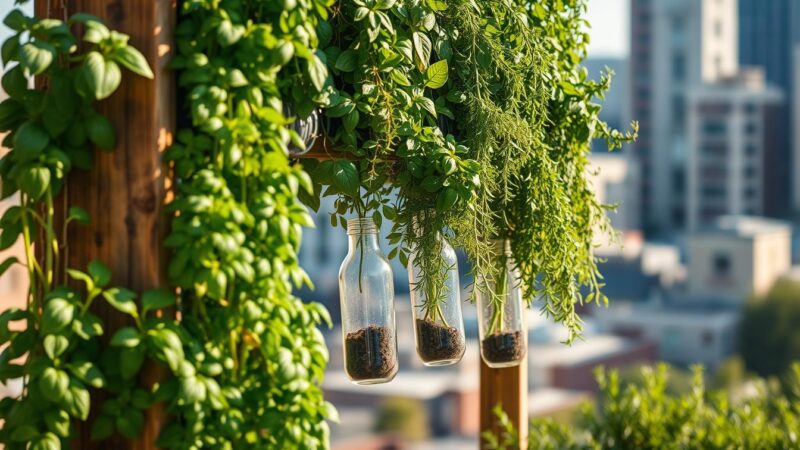 DIY Vertical Herb Garden Using Plastic Bottles