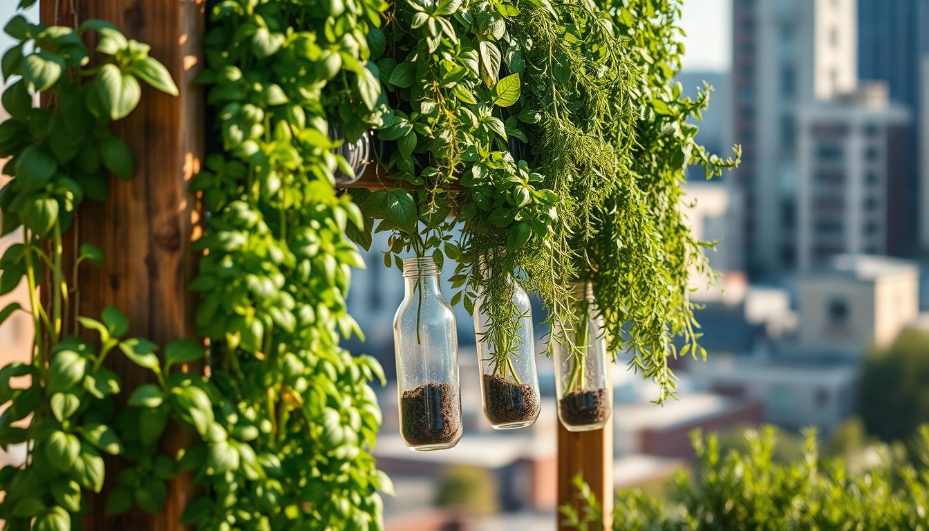 DIY Vertical Herb Garden Using Plastic Bottles